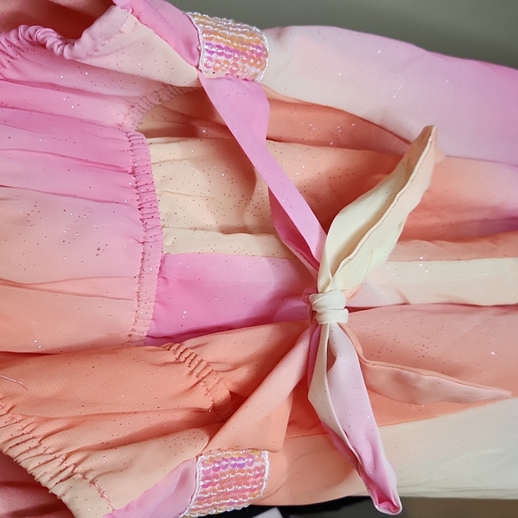 Holiday Editions Girls Sleeveless Dress Sparkles Sequins 6-6x Tie Back - Picture 7 of 8